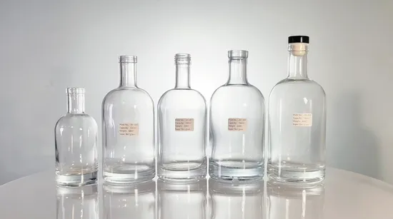 Wholesale Empty Crafted Matt Black Flint Glass Empty Vodka Gin Bottles 375ml 500ml 750ml Custom Printed Elegant Nordic Design Wine Whisky Bottle with T