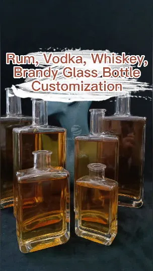 Hot Sale High Quality Glass All Size Glass Bottle Whisky Brandy Gin Tequlia Glass Bottle 