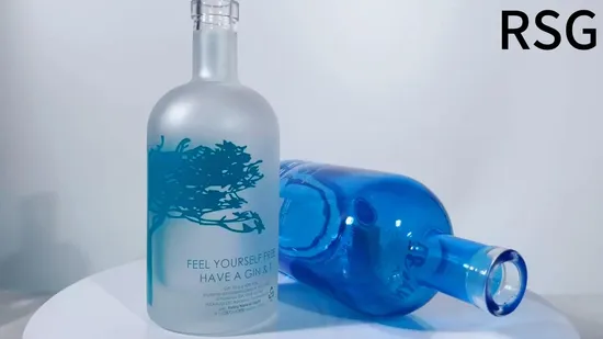 Wholesale 500ml 750ml 1000ml Clear Round Bottle Frosted Whisky Rum Tequila Whiskey Vodka Liquor Glass Bottle 