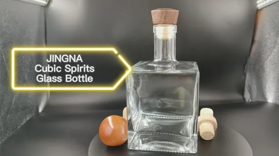 Wholesale 750ml Empty Square Shaped Glass Whisky Gin Tequlia Brandy Spray Bottle 