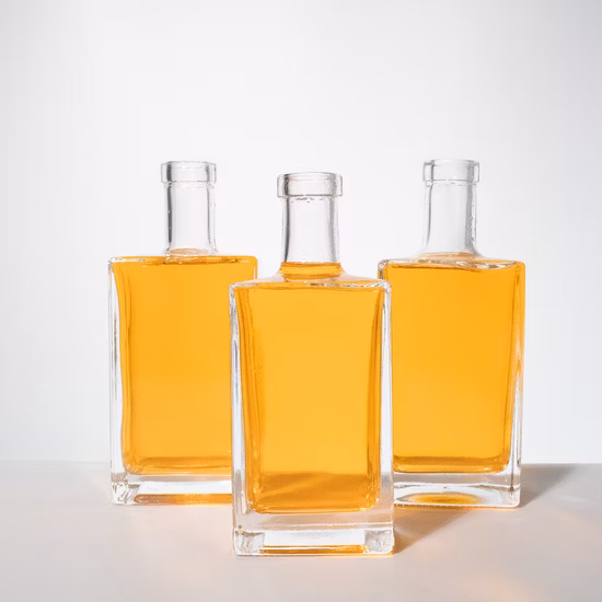 Luxury Empty Square Shaped Glass Liquor Bottle 70cl 75cl Vodka Gin Tequlia Bottle