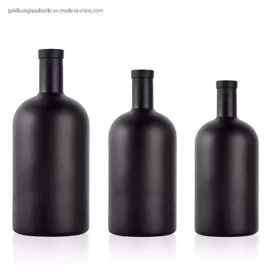 Mini Round Shape Glass Bottle Supplier 100ml 200ml 250ml 500ml 700ml 1000ml Heavy Cork Top Lagrge Wine Whiskey Brandy Tequila Gin Bottle with Cork