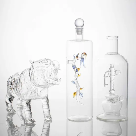 Custom Luxury 10ml 750ml Dragon Tiger Shape Whiskey Vodka Rum Gin Tequila Liquor Extra Flint High Borosilicate Glass Bottle 