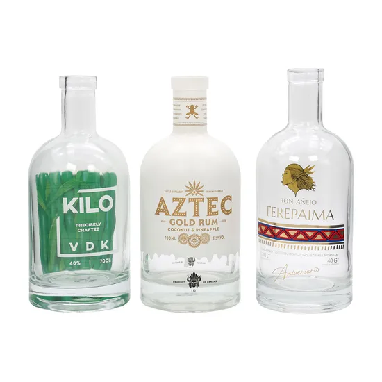 50ml 700ml 750ml 1000ml Glass Vodka Whisky Tequila Brandy Spirit Liquor Bottle with Cork 