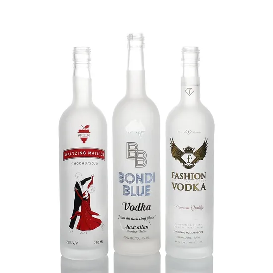 750ml 75cl Bespoke Luxury Decoration Extra Flint Gin Vodka Screw Whisky Rum Empty Wine Tequila with Cork Stopper Spirits Glass Bottle 