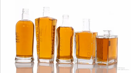 China Factory Manufacturer Custom Design 500ml Glass Bourbon Tequlia Glass Bottle Tequila Brandy Rum Vodka Gin with Bottle Cap 