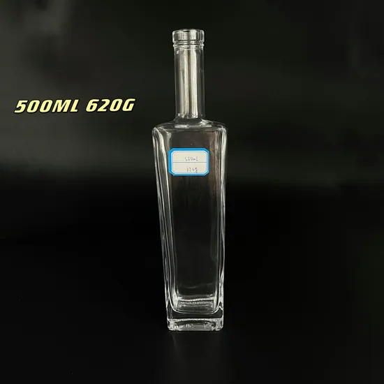 Jingna 500ml Square Glass Bottle for Spirit Whisky Vodka Rum Tequlia 
