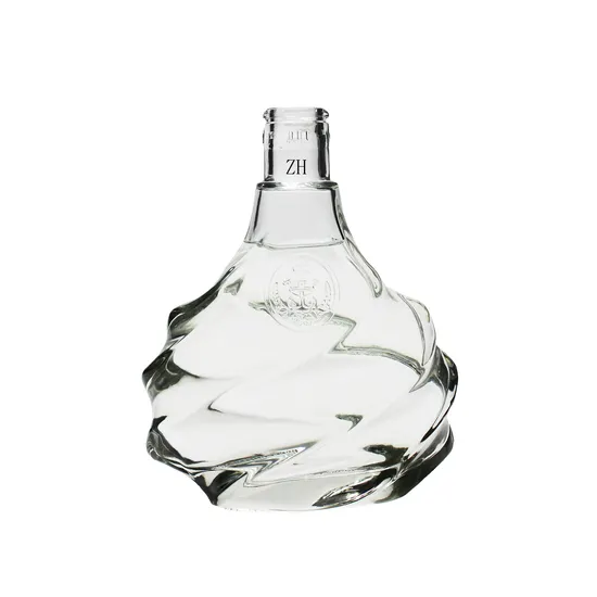 Embossed Logo Transaprent 700ml Tequlia Rum Whisky Spirit Gin Vodka Glass Liquor Special Unique Custom Glass Bottle 